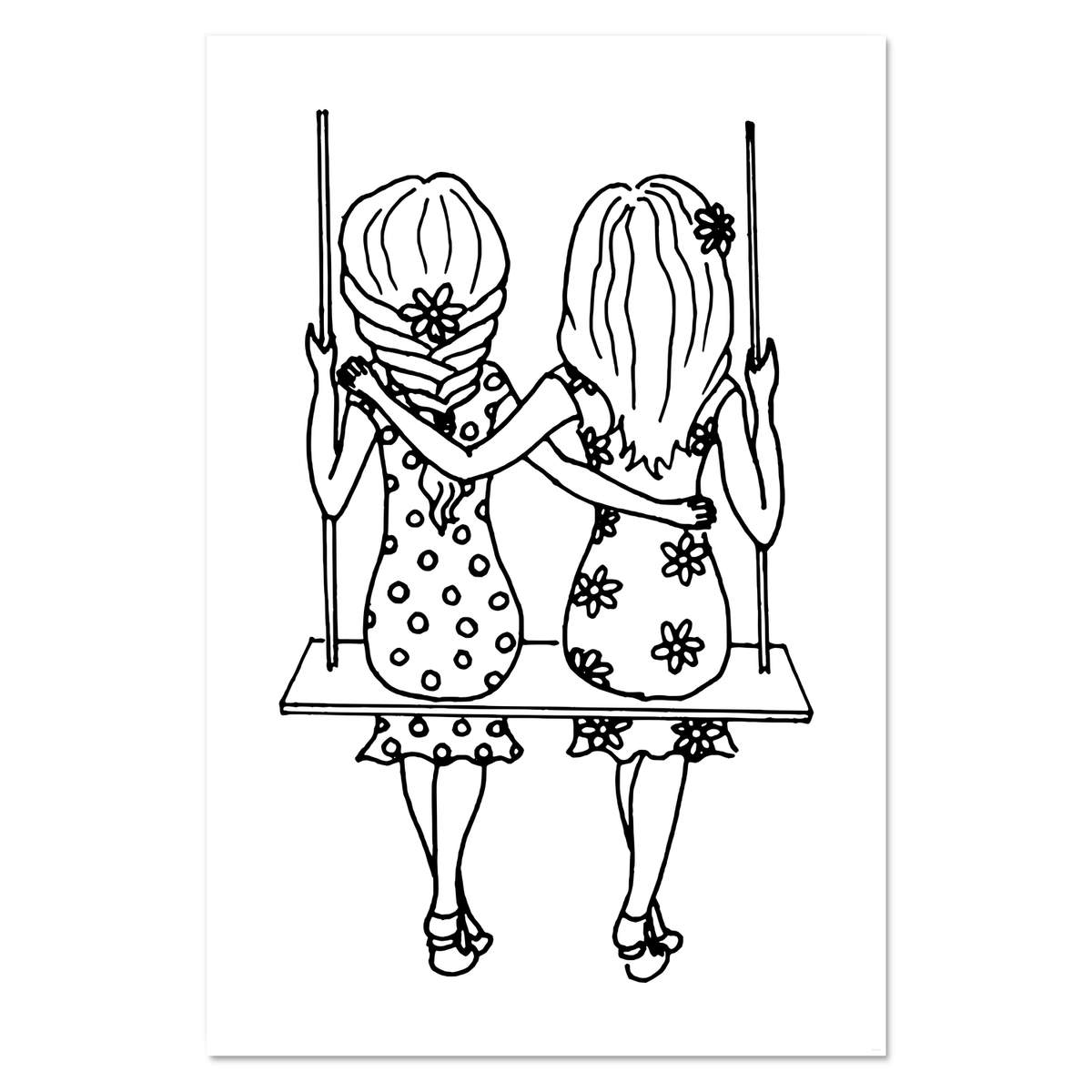 Super A1 'Sisters On A Swing' Wall Poster / Print (PP00178494)