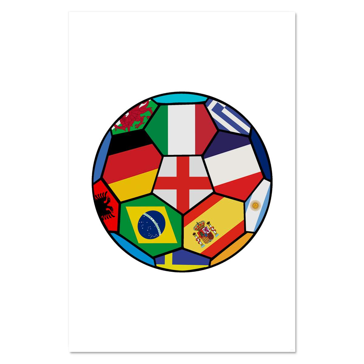 Super A1 'World Cup Flags Football' Wall Poster / Print (PP00194002)