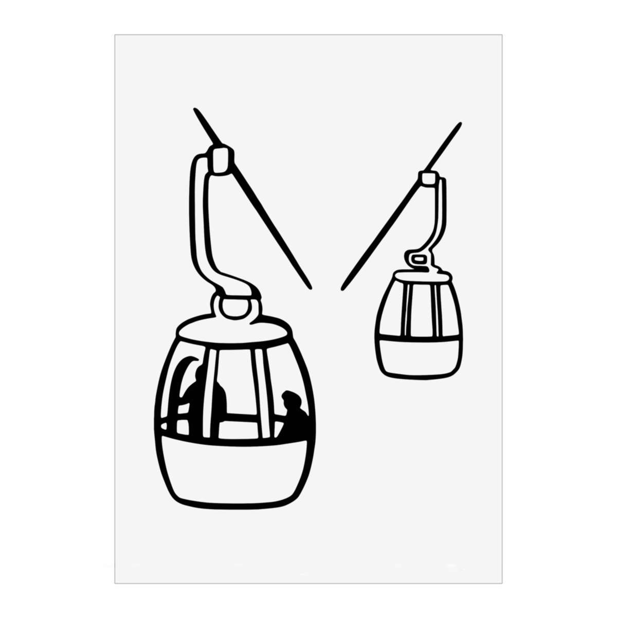 'Cable Cars' Wall Art Poster - A1 Portrait - Unframed Wall Art Print for Home Decor - 914mm / 36in (PP00199574)