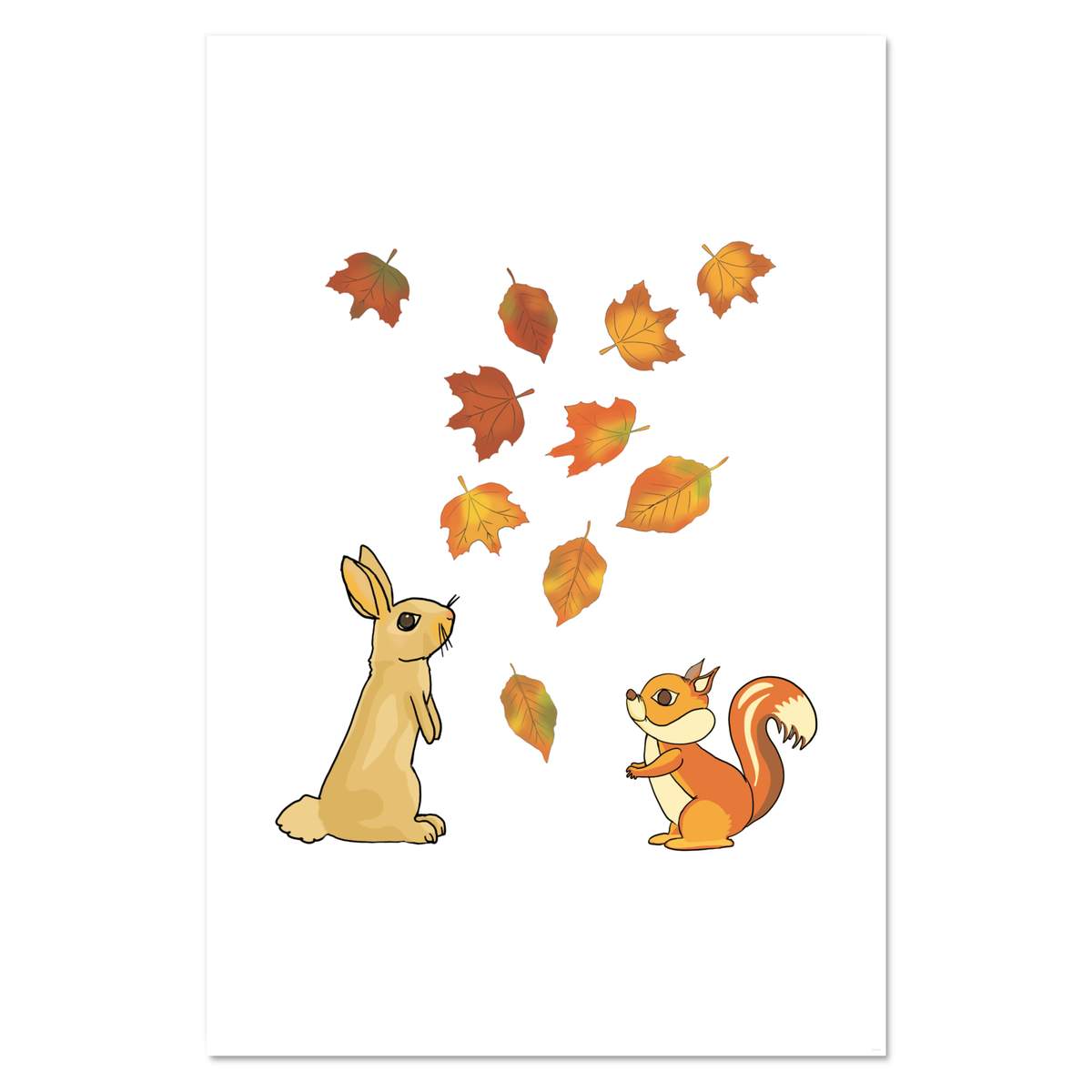 Super A1 'Forest Creatures Watching Falling Leaves' Wall Poster / Print (PP00250098)
