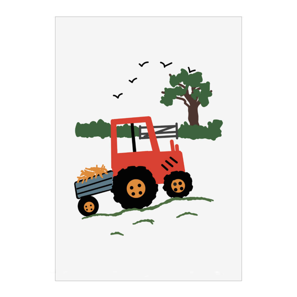 'Tractor With a Trailer of Corn' Wall Art Poster Print -  Unframed Artwork for Home Decor - A1 Portrait (PP00261955)