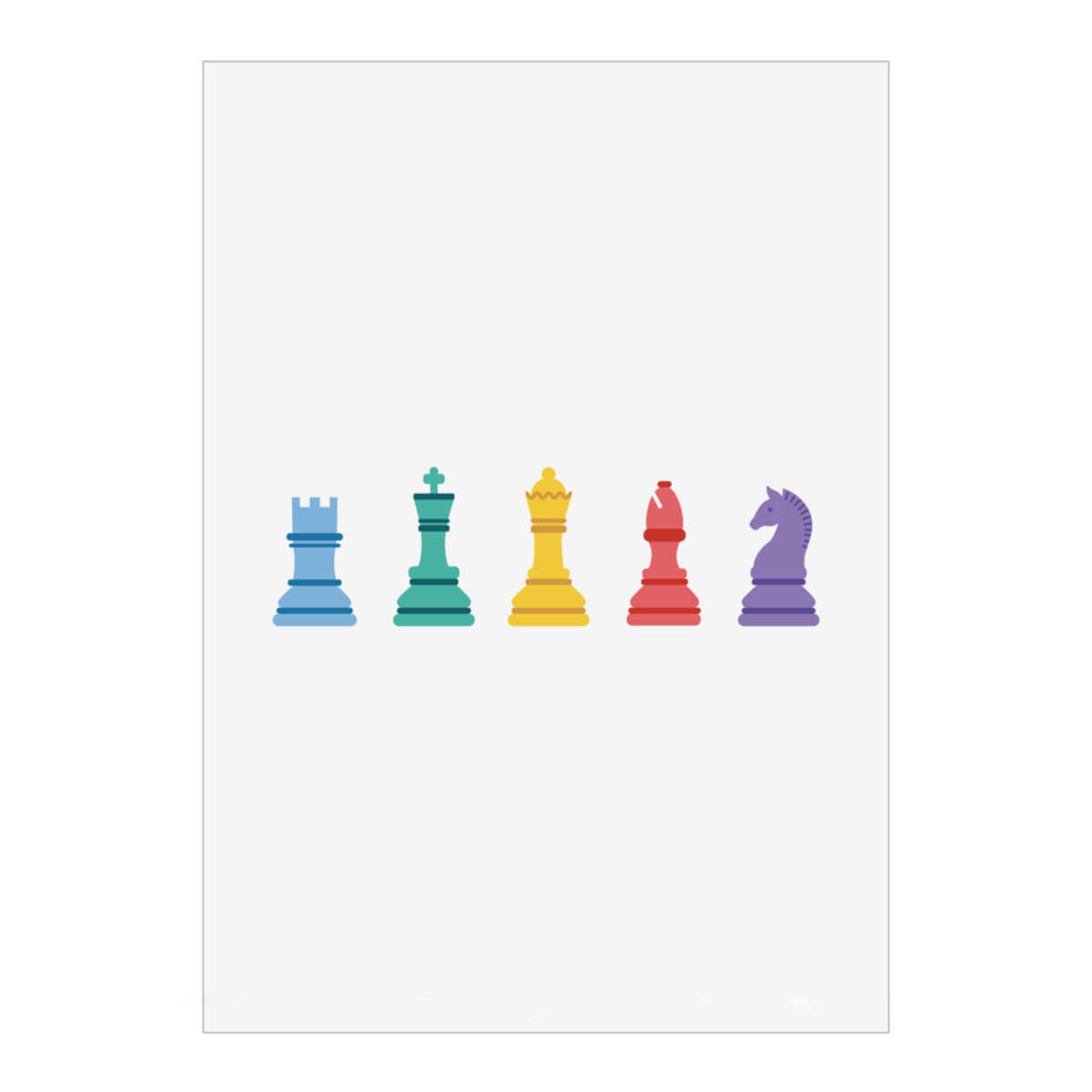 'Rainbow Chess Pieces' Wall Art Poster - A1 Portrait - Unframed Wall Art Print for Home Decor - 914mm / 36in (PP00275404)