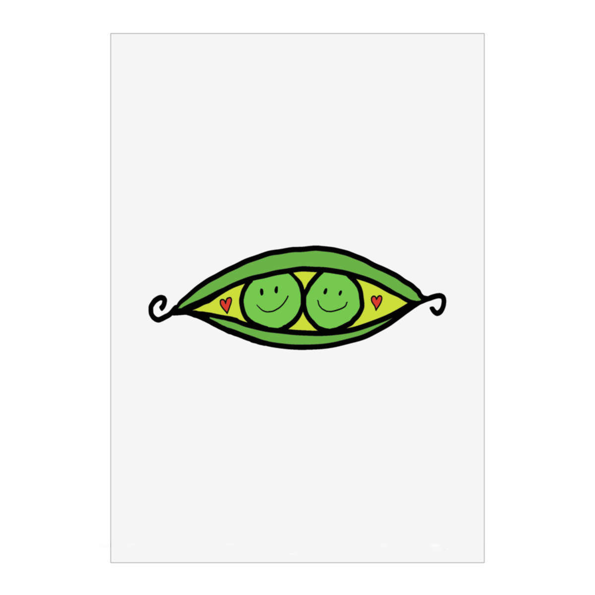 'Two Happy Peas in a Pod' Wall Art Poster - A1 Portrait - Unframed Wall Art Print for Home Decor - 914mm / 36in (PP00287582)