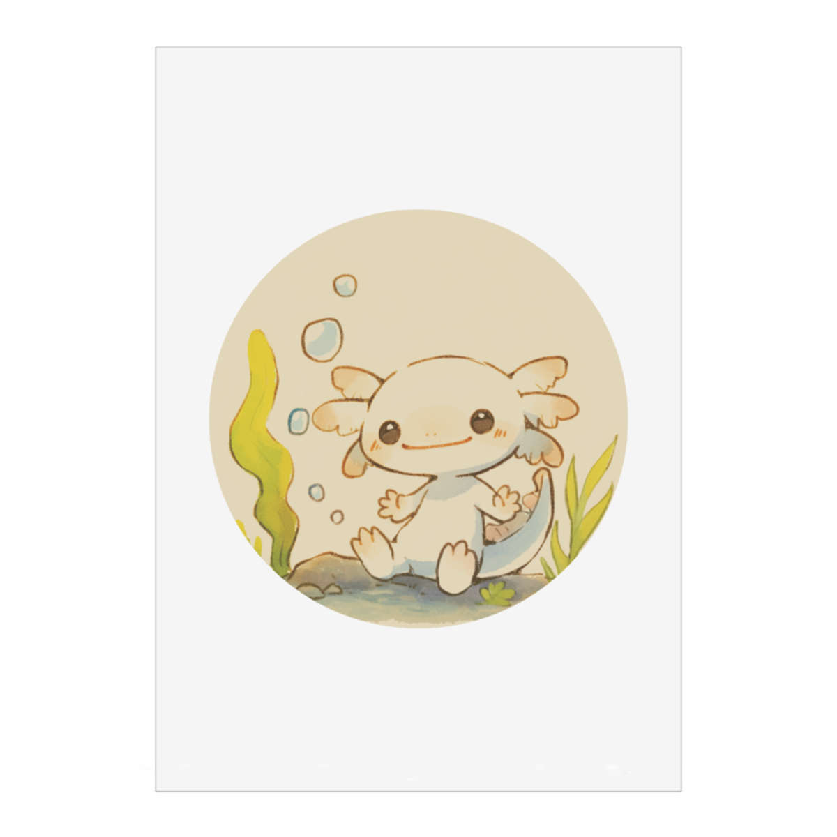 'Axolotl Underwater' Wall Art Poster - A1 Portrait - Unframed Wall Art Print for Home Decor - 914mm / 36in (PP00305994)