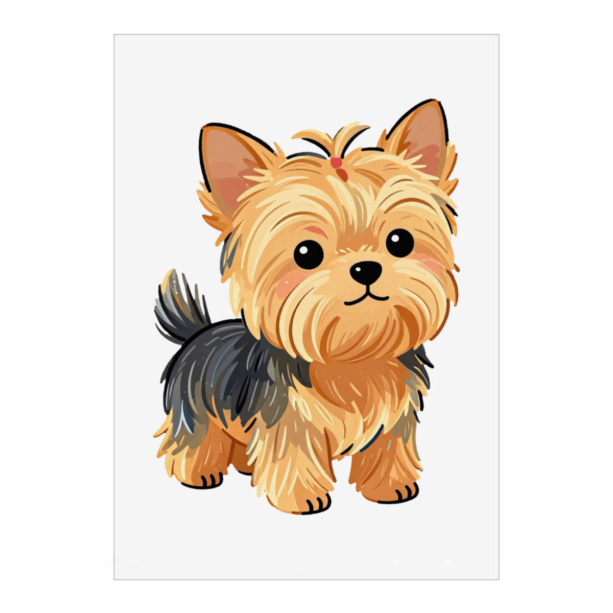 'Chibi Yorkshire Terrier' Wall Art Poster Print -  Unframed Artwork for Home Decor - A1 Portrait (PP00350864)