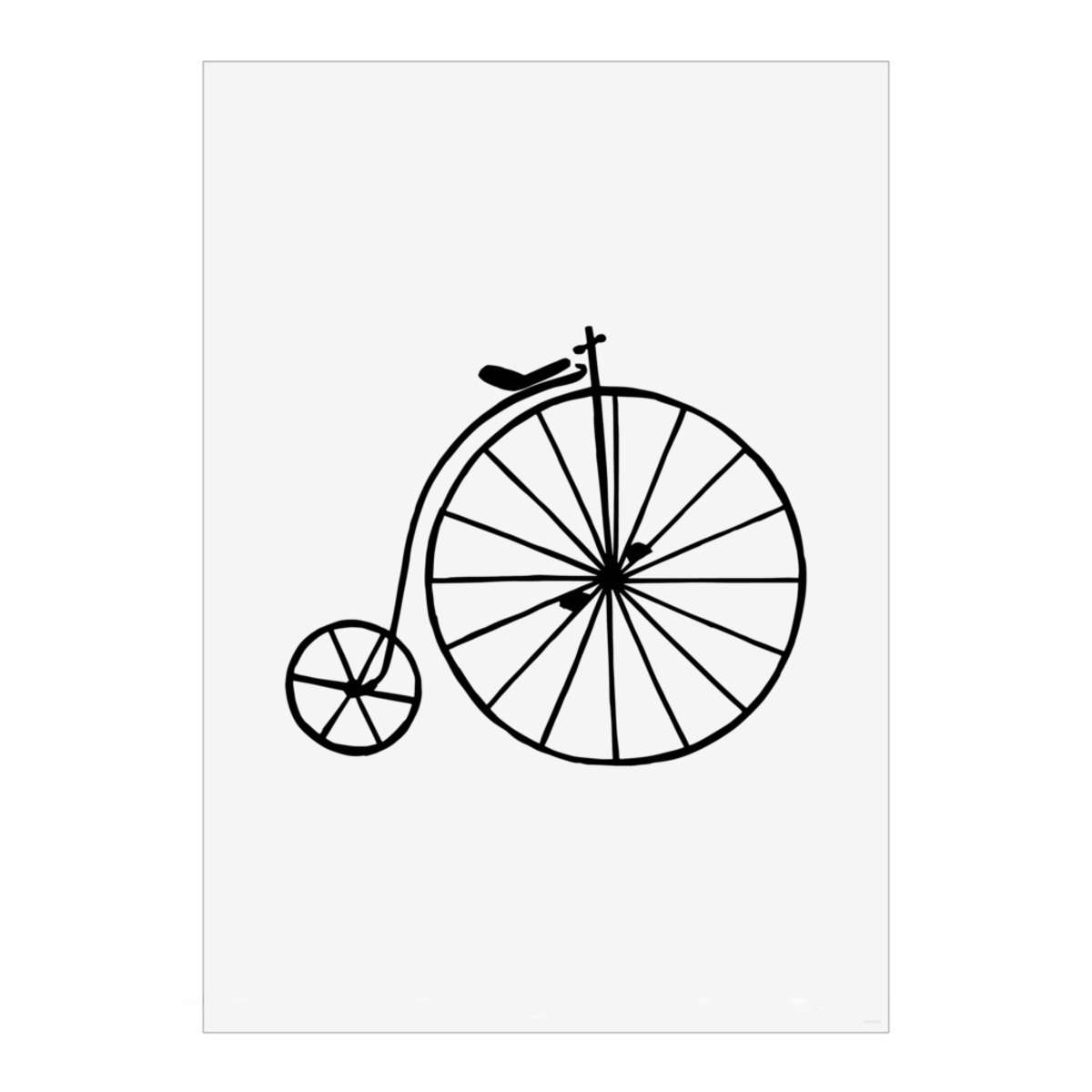 'Penny Farthing' Wall Art Poster - A2 Portrait - Unframed Wall Art Print for Home Decor - 594mm / 23.4in (PP00012404)