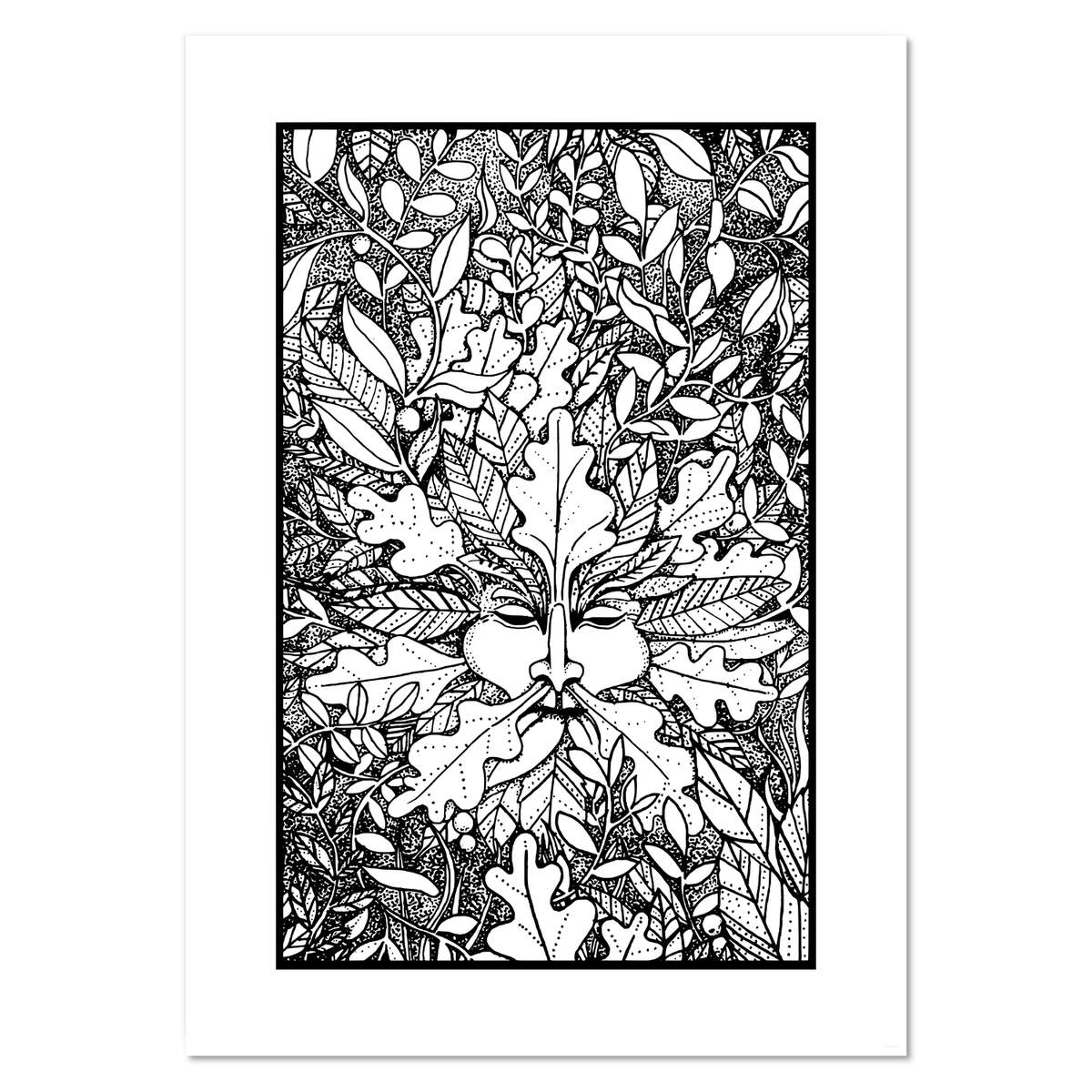 A2 'Green Man & Leaves' Wall Poster / Print (PP00040156)