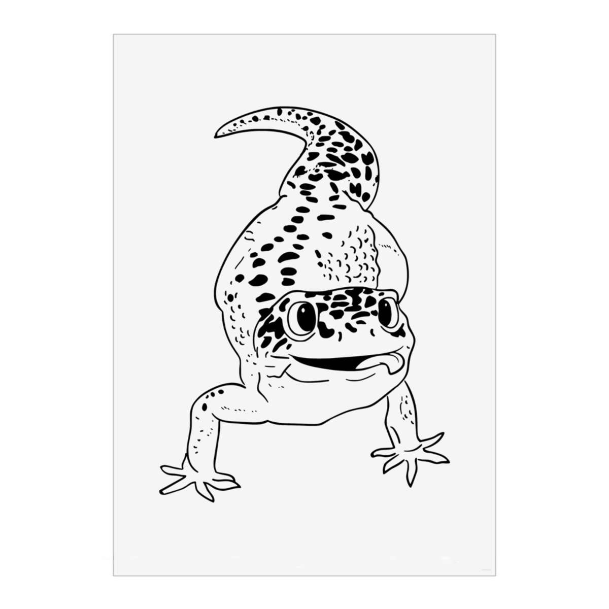 'Happy Leopard Gecko' Wall Art Poster - A2 Portrait - Unframed Wall Art Print for Home Decor - 594mm / 23.4in (PP00063820)