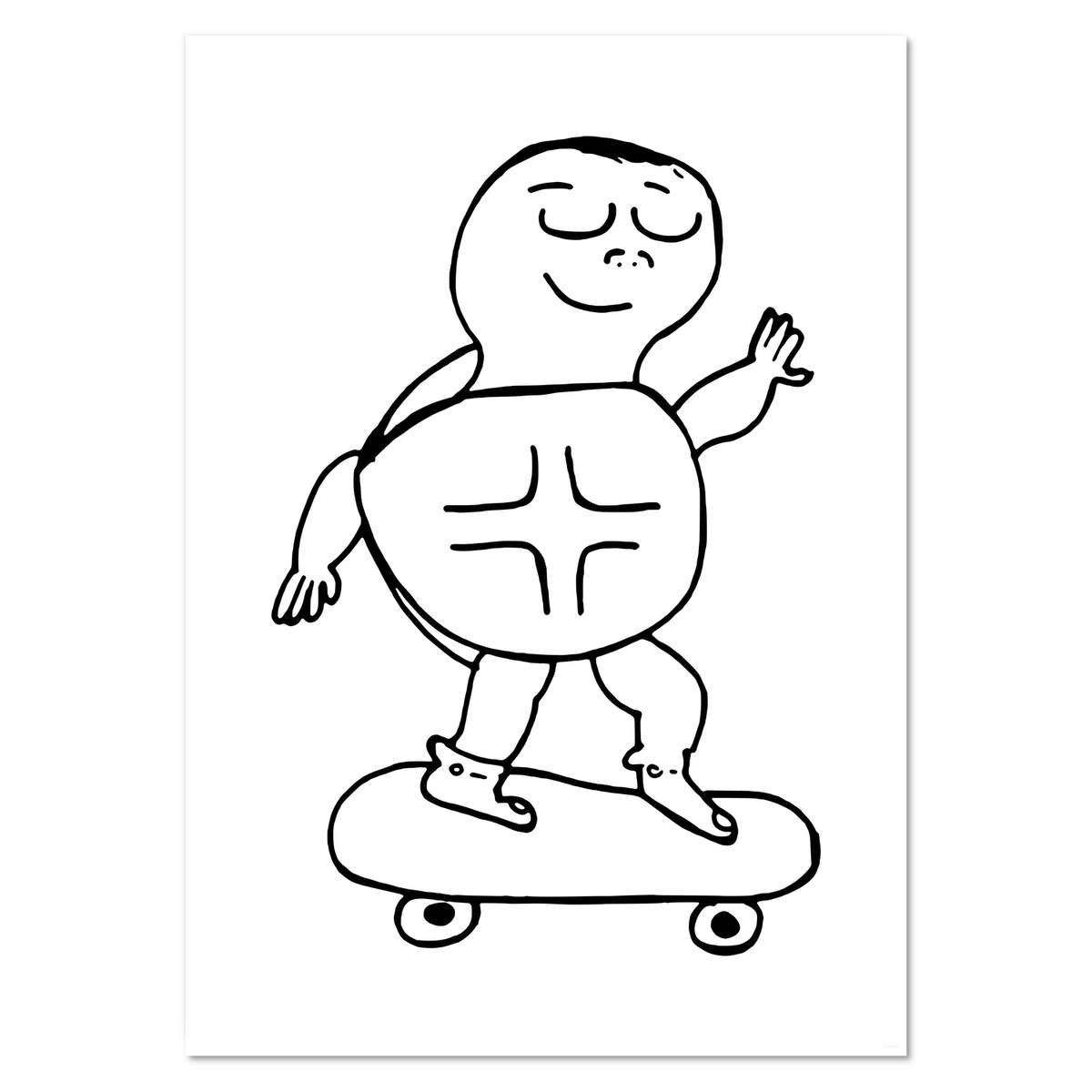 A2 'Turtle On Skateboard' Wall Poster / Print (PP00137580)