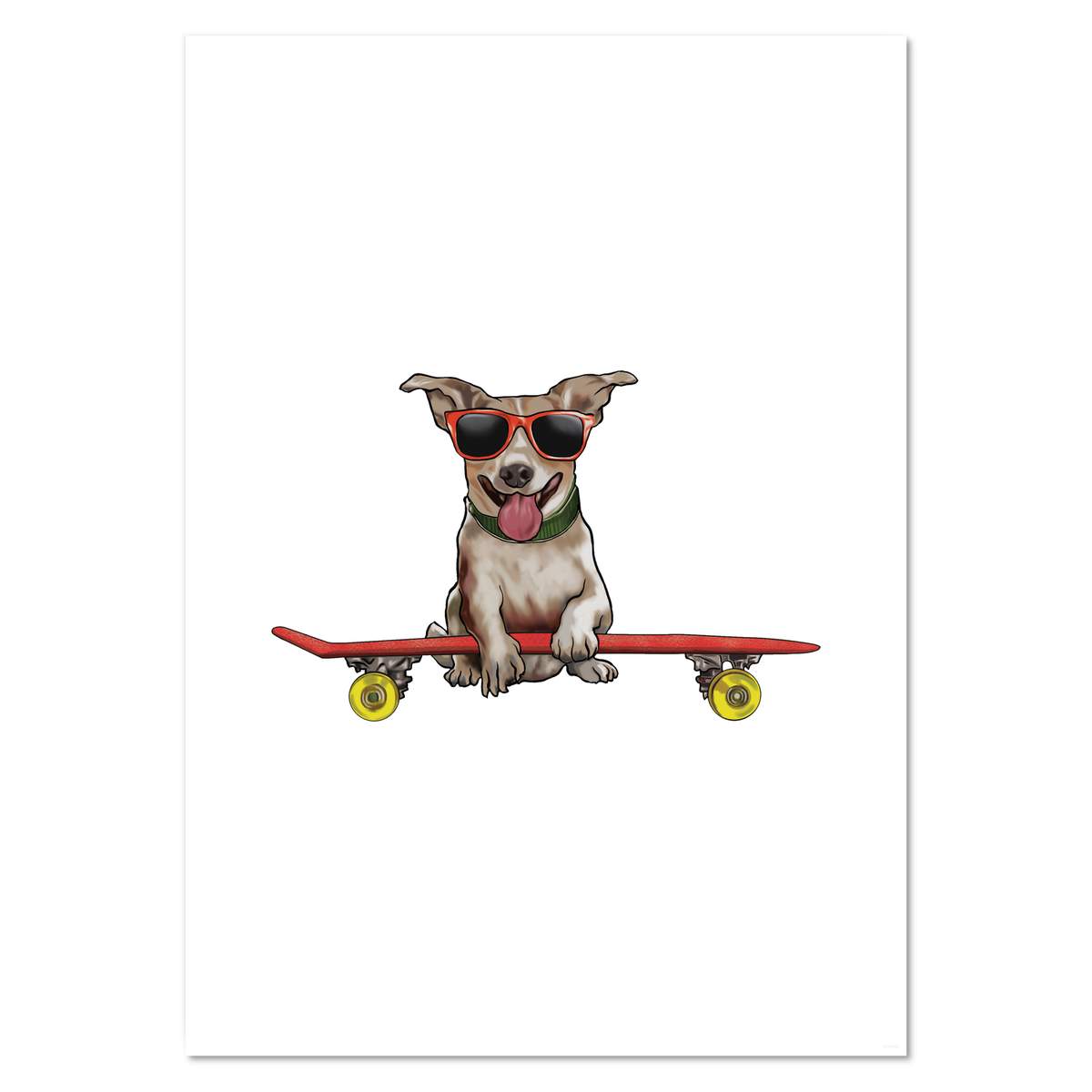 A2 'Cool Skateboard Dog' Wall Poster / Print (PP00168124)