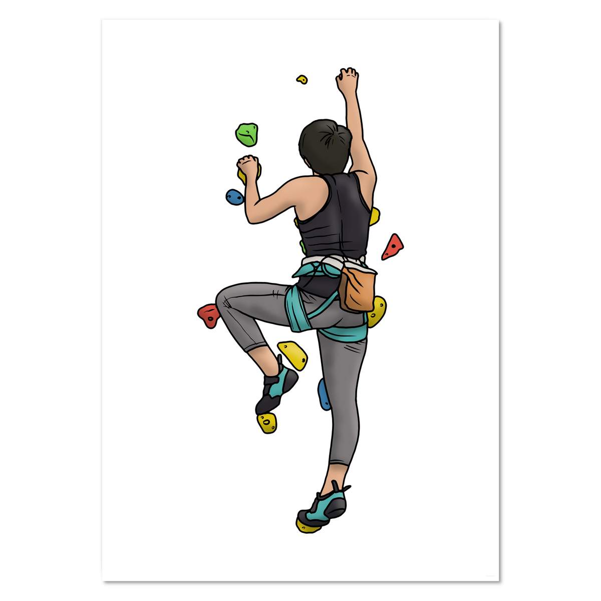 A2 'Person On Climbing Wall' Wall Poster / Print (PP00192717)