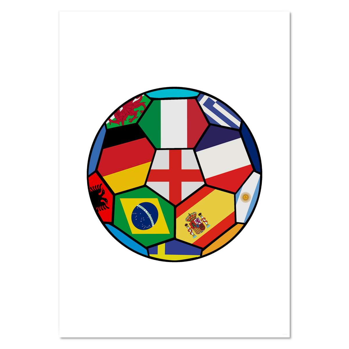 A2 'World Cup Flags Football' Wall Poster / Print (PP00194001)