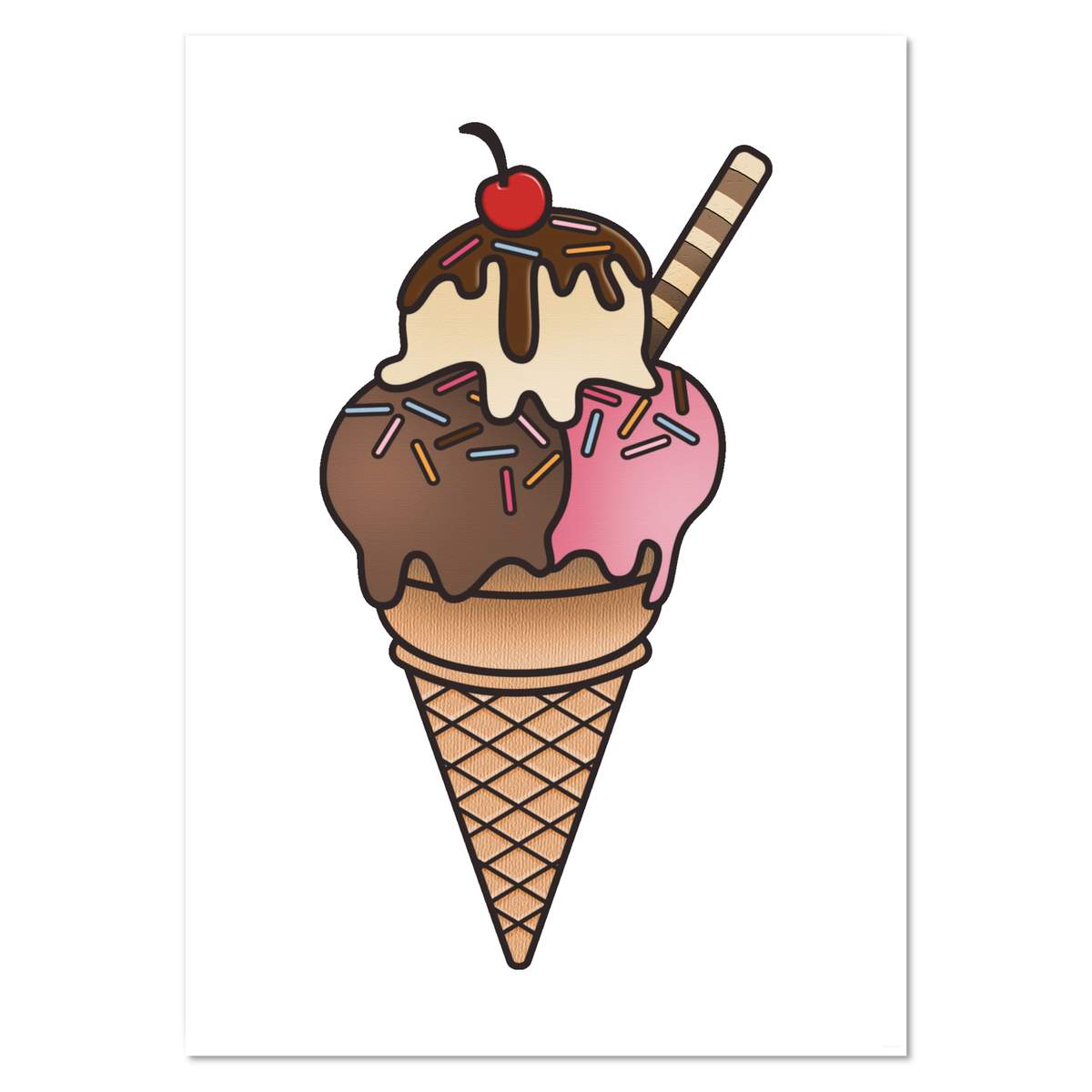A2 'Ice Cream Cone' Wall Poster / Print (PP00214137)