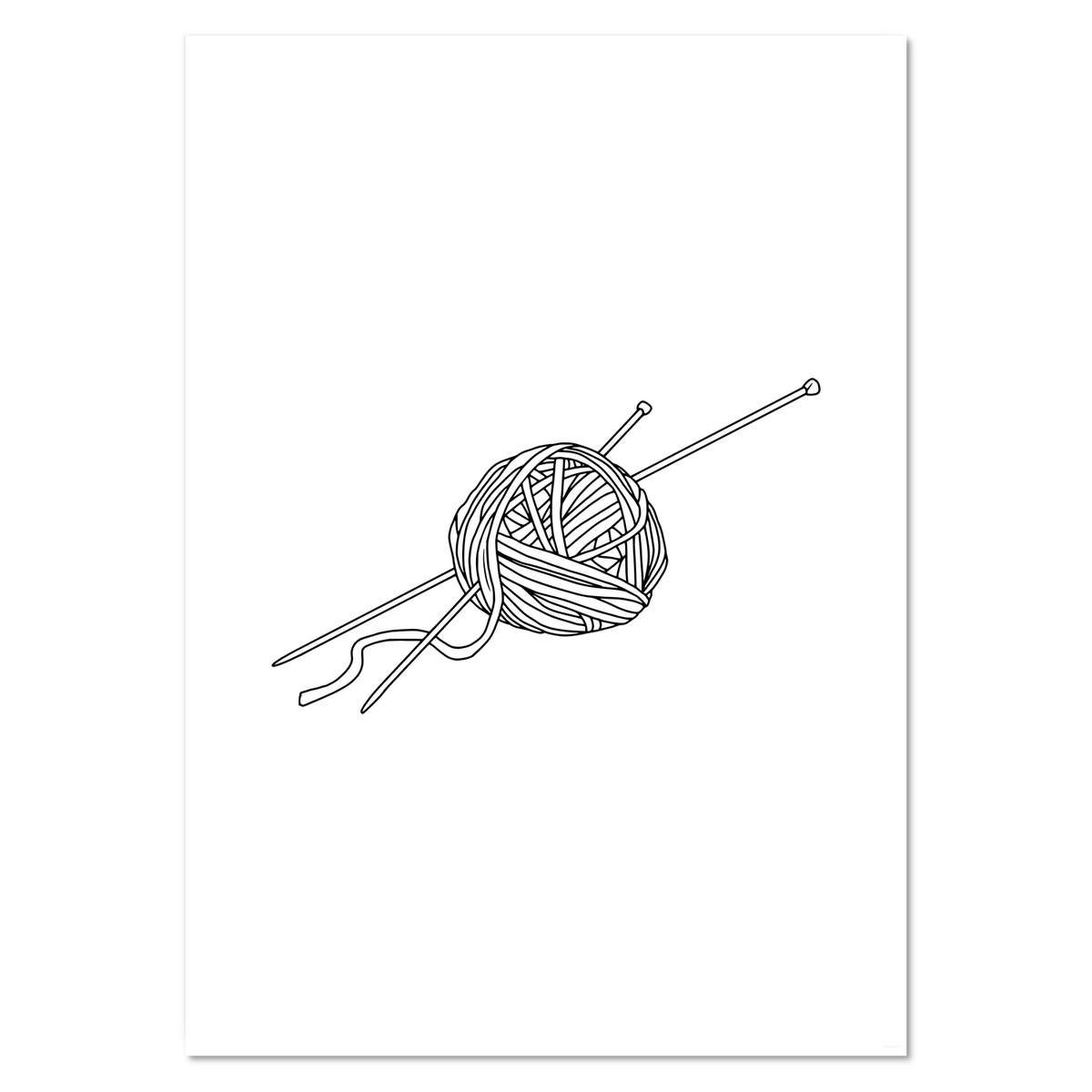 A2 'Wool & Knitting Needles' Wall Poster / Print (PP00228445)