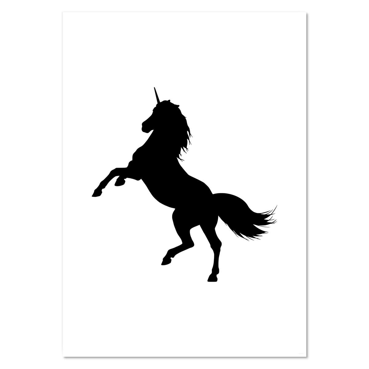 A2 'Rearing Unicorn Silhouette' Wall Poster / Print (PP00236503)