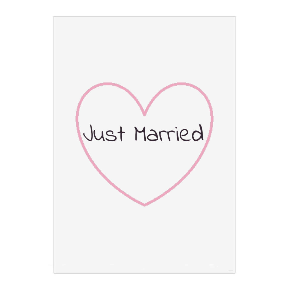 'Just Married ' Wall Art Poster - A2 Portrait - Unframed Wall Art Print for Home Decor - 594mm / 23.4in (PP00241579)