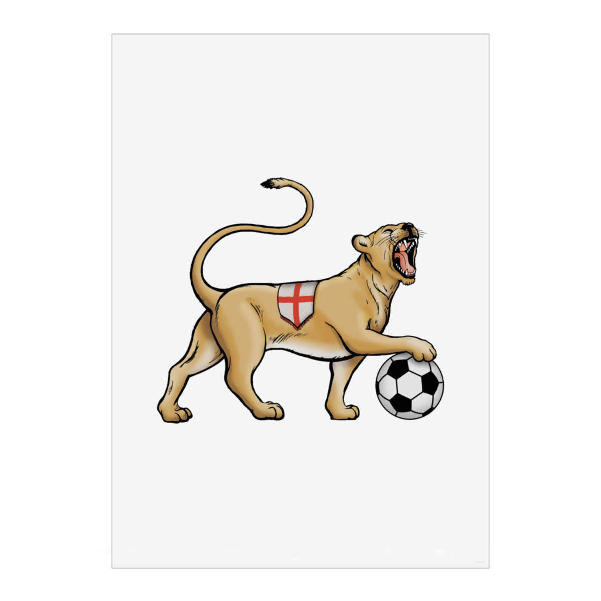 'England Lioness Football' Wall Art Poster - A2 Portrait - Unframed Wall Art Print for Home Decor - 594mm / 23.4in (PP00243090)