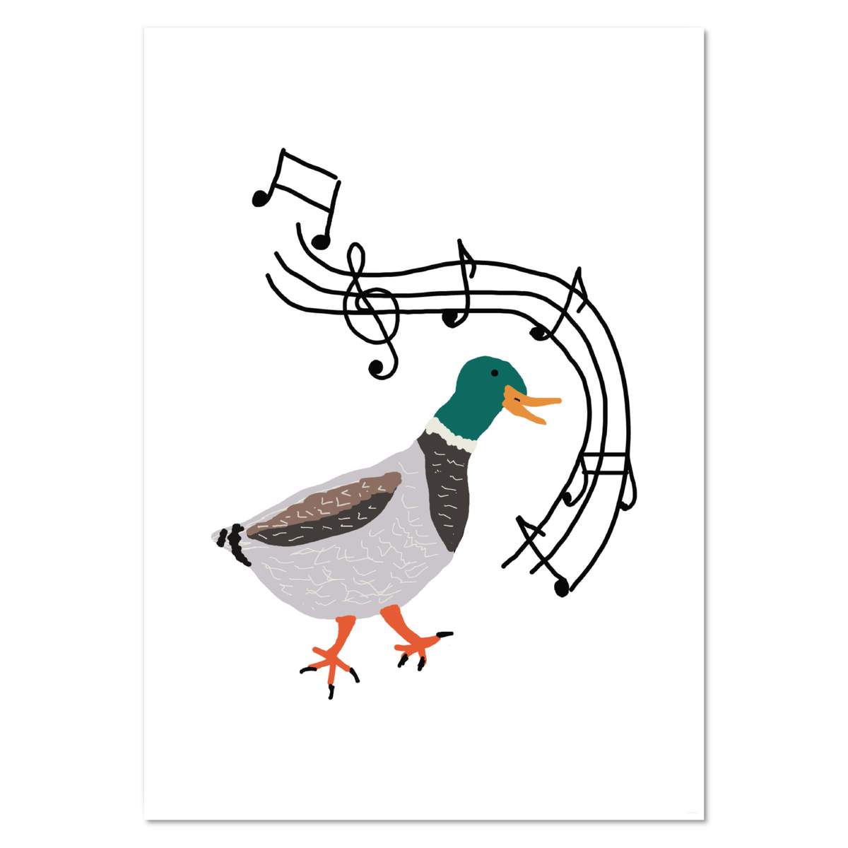 A2 'Musical dancing duck' Wall Poster / Print (PP00244423)
