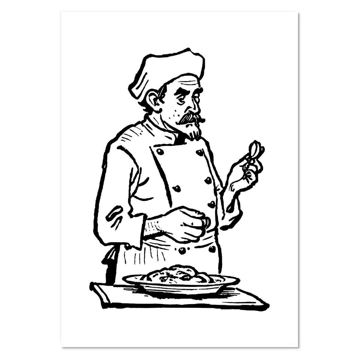 A2 'Culinary Chef Tastes Food' Wall Poster / Print (PP00271639)