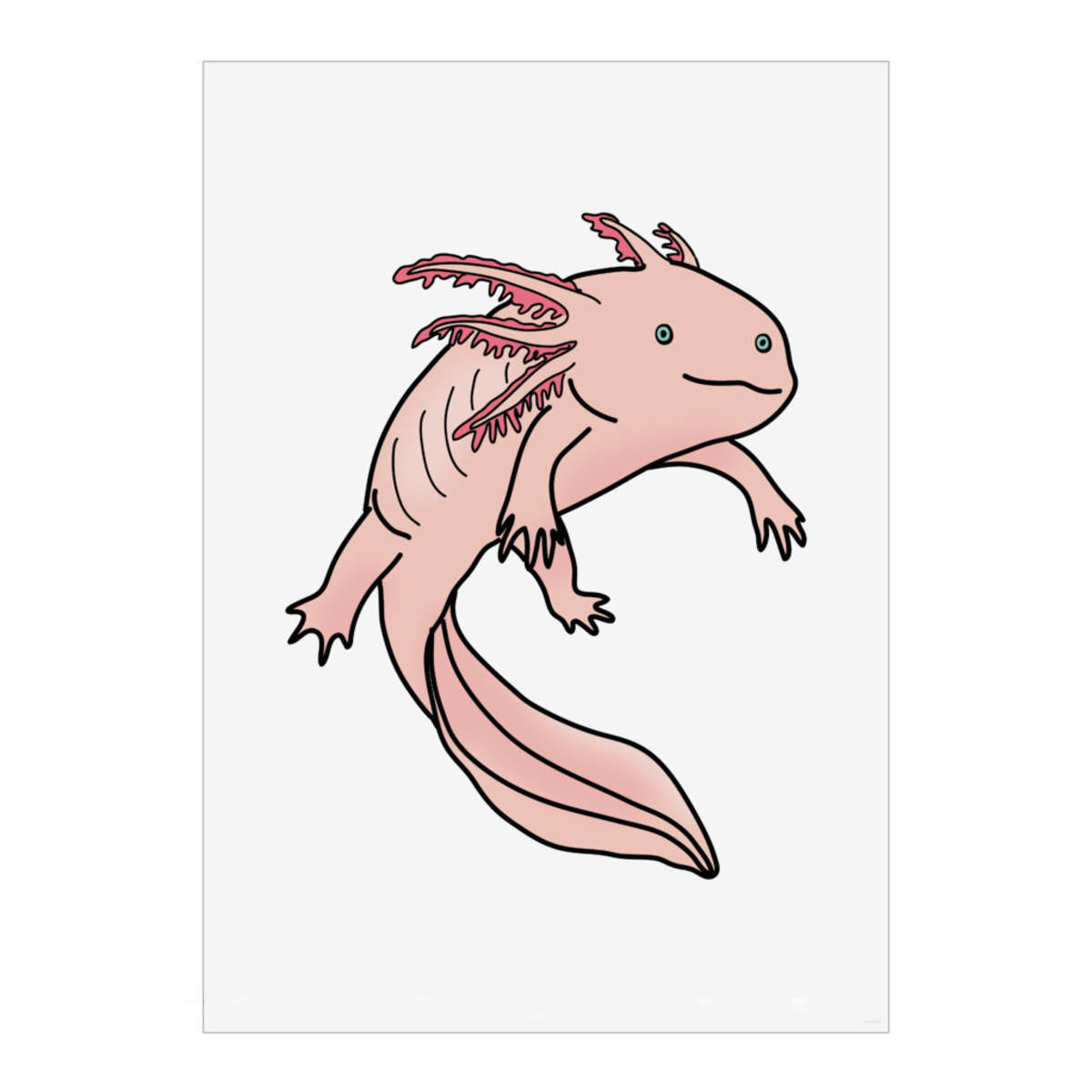 'Axolotl' Wall Art Poster - A2 Portrait - Unframed Wall Art Print for Home Decor - 594mm / 23.4in (PP00293645)