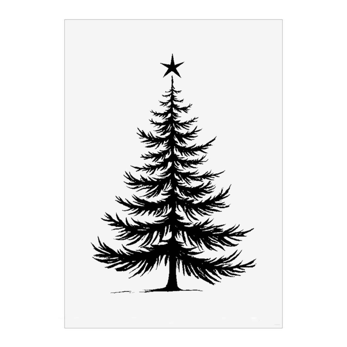 'Single Christmas Tree' Wall Art Poster - A2 Portrait - Unframed Wall Art Print for Home Decor - 594mm / 23.4in (PP00299181)