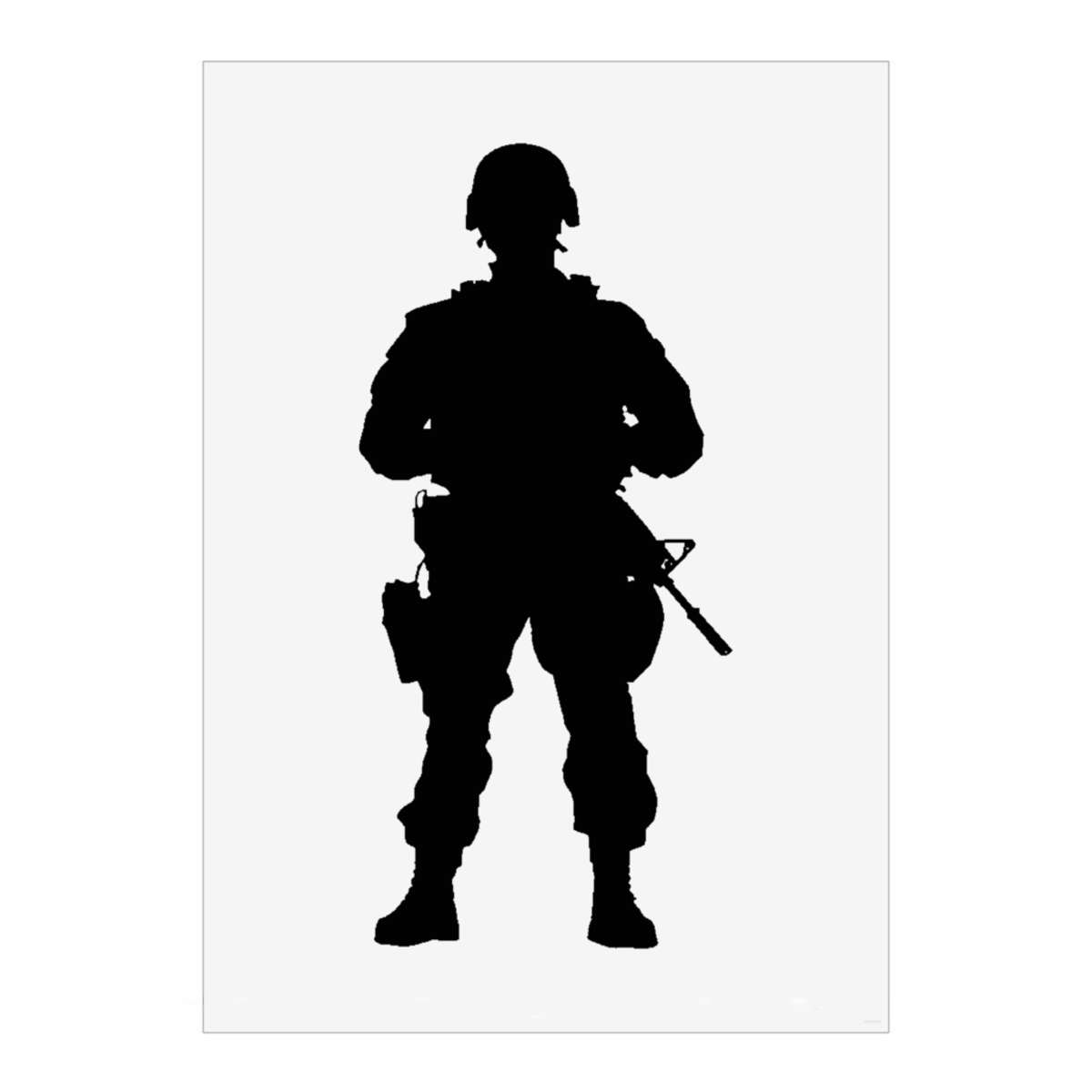 'Silhouette of a Soldier' Wall Art Poster - A2 Portrait - Unframed Wall Art Print for Home Decor - 594mm / 23.4in (PP00302766)