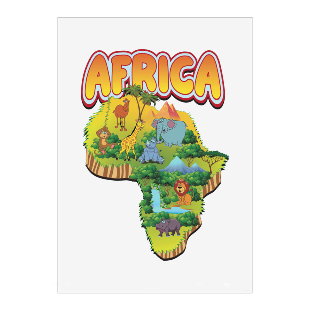 'Map of Africa' Wall Art Poster Print -  Unframed Artwork for Home Decor - A2 Portrait (PP00314978)