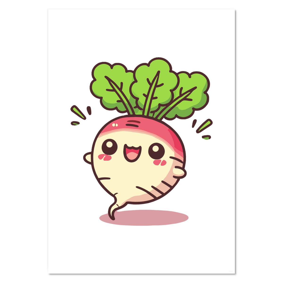 A2 'Cute Radish' Wall Poster / Print (PP00320268)
