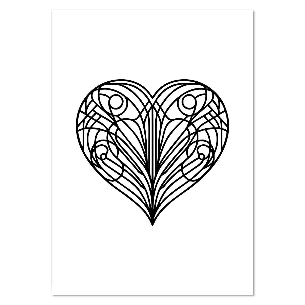 A2 'Love Heart Doodle' Wall Poster / Print (PP00320568)