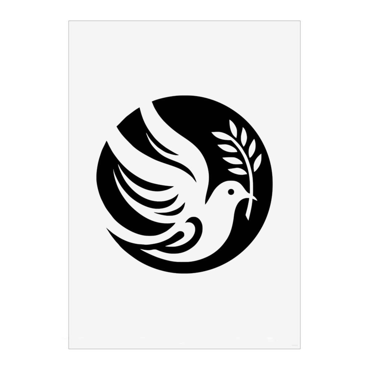 'Circular Peace Dove' Wall Art Poster - A2 Portrait - Unframed Wall Art Print for Home Decor - 594mm / 23.4in (PP00326587)
