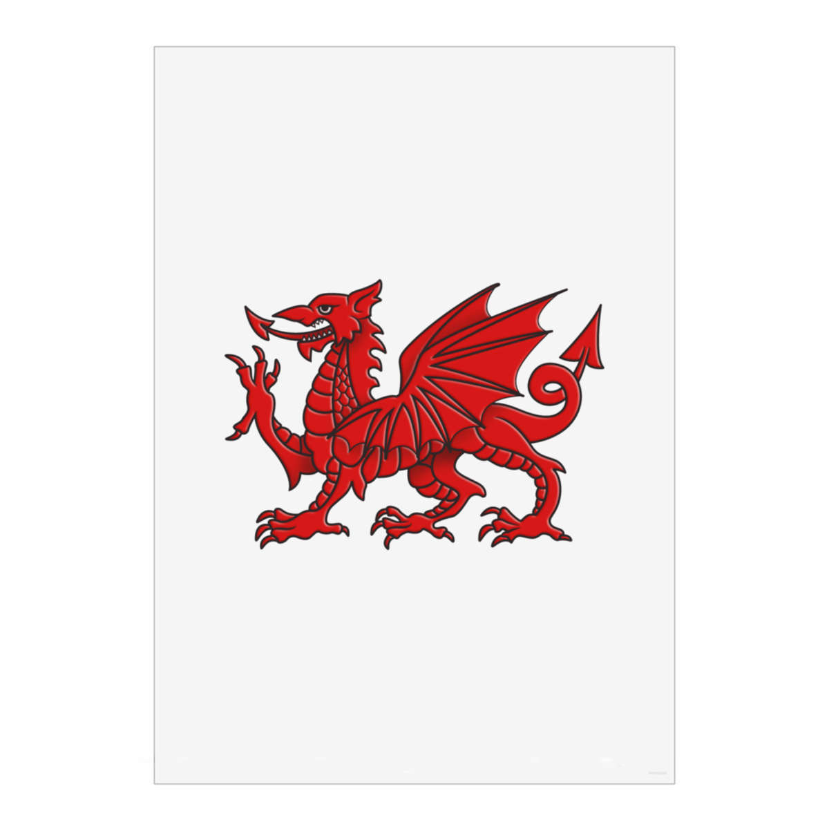 'Welsh Dragon' Wall Art Poster - A3 Portrait - Iconic Cymru Red Heraldic Beast - Unframed Wall Art Print for Home Decor - 420mm / 16.5in (PP00025275)