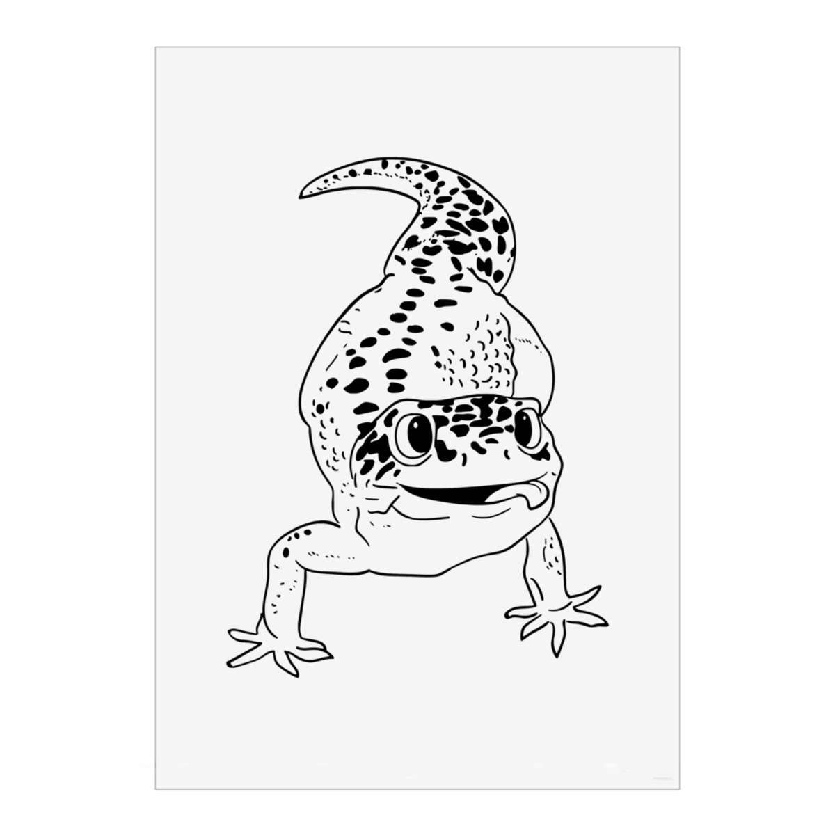 'Happy Leopard Gecko' Wall Art Poster Print -  Unframed Artwork for Home Decor - A3 Portrait (PP00063819)