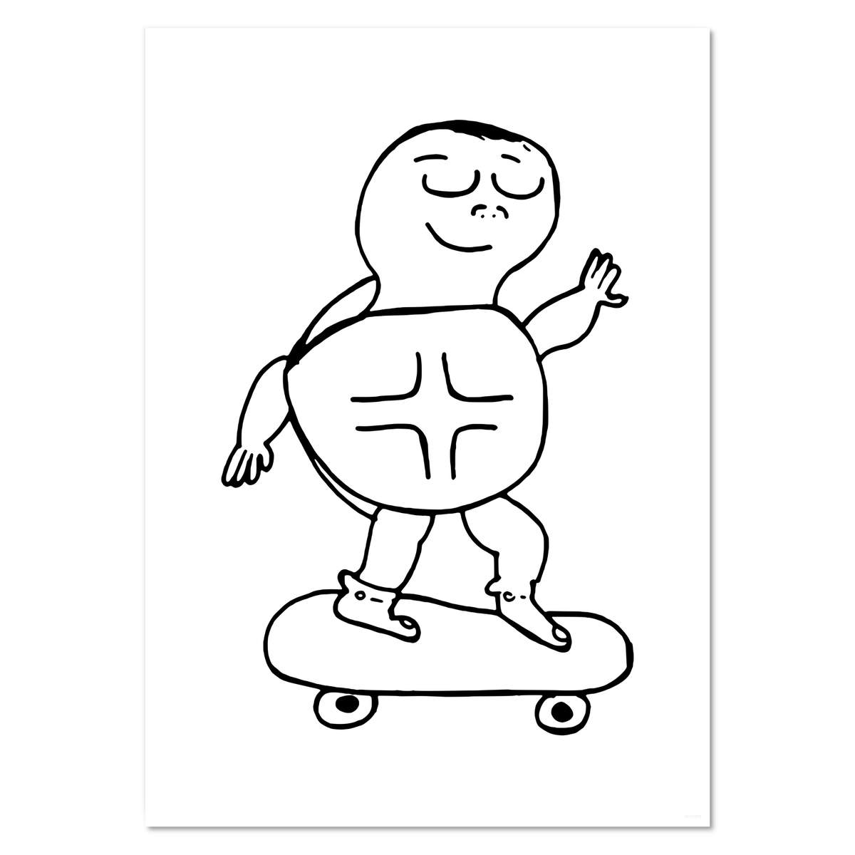 A3 'Turtle On Skateboard' Wall Poster / Print (PP00137579)