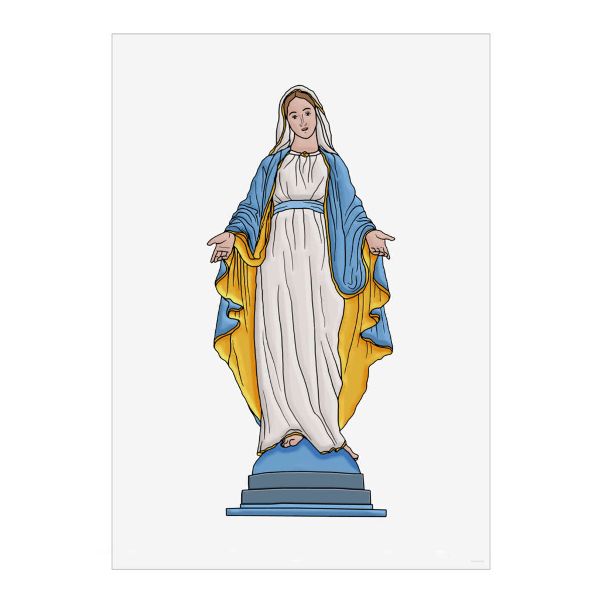 'Virgin Mary' Wall Art Poster - A3 Portrait - Unframed Wall Art Print for Home Decor - 420mm / 16.5in (PP00157467)