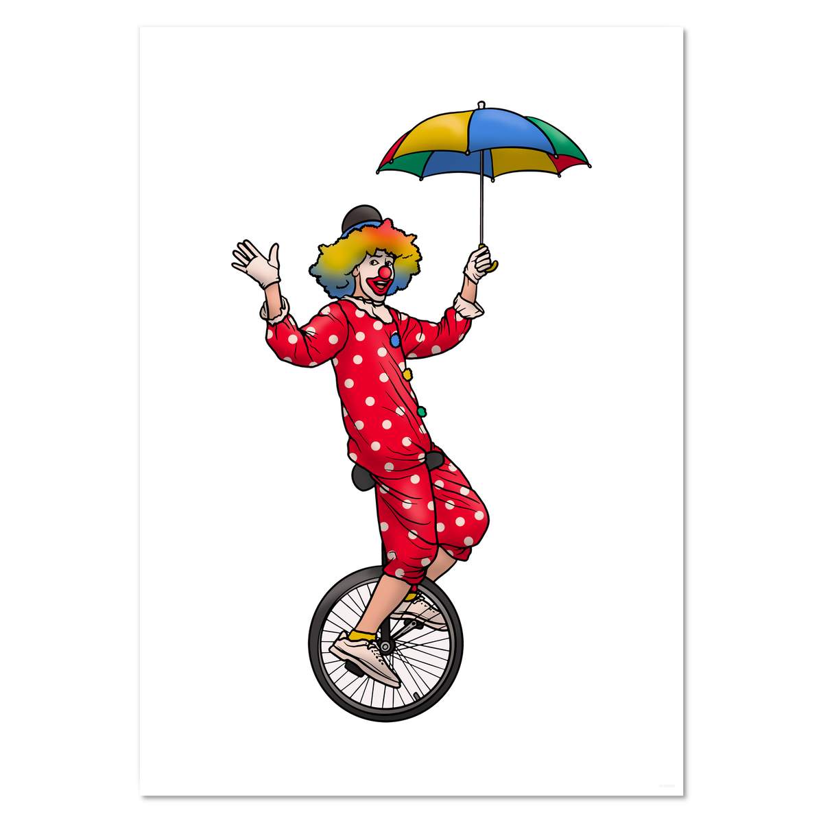 A3 'Unicycle Clown' Wall Poster / Print (PP00188898)