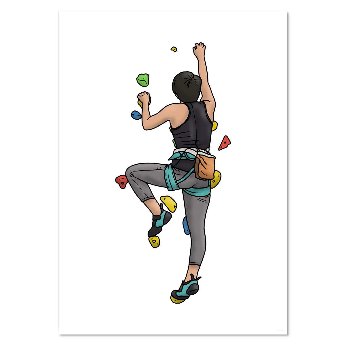 A3 'Person On Climbing Wall' Wall Poster / Print (PP00192716)