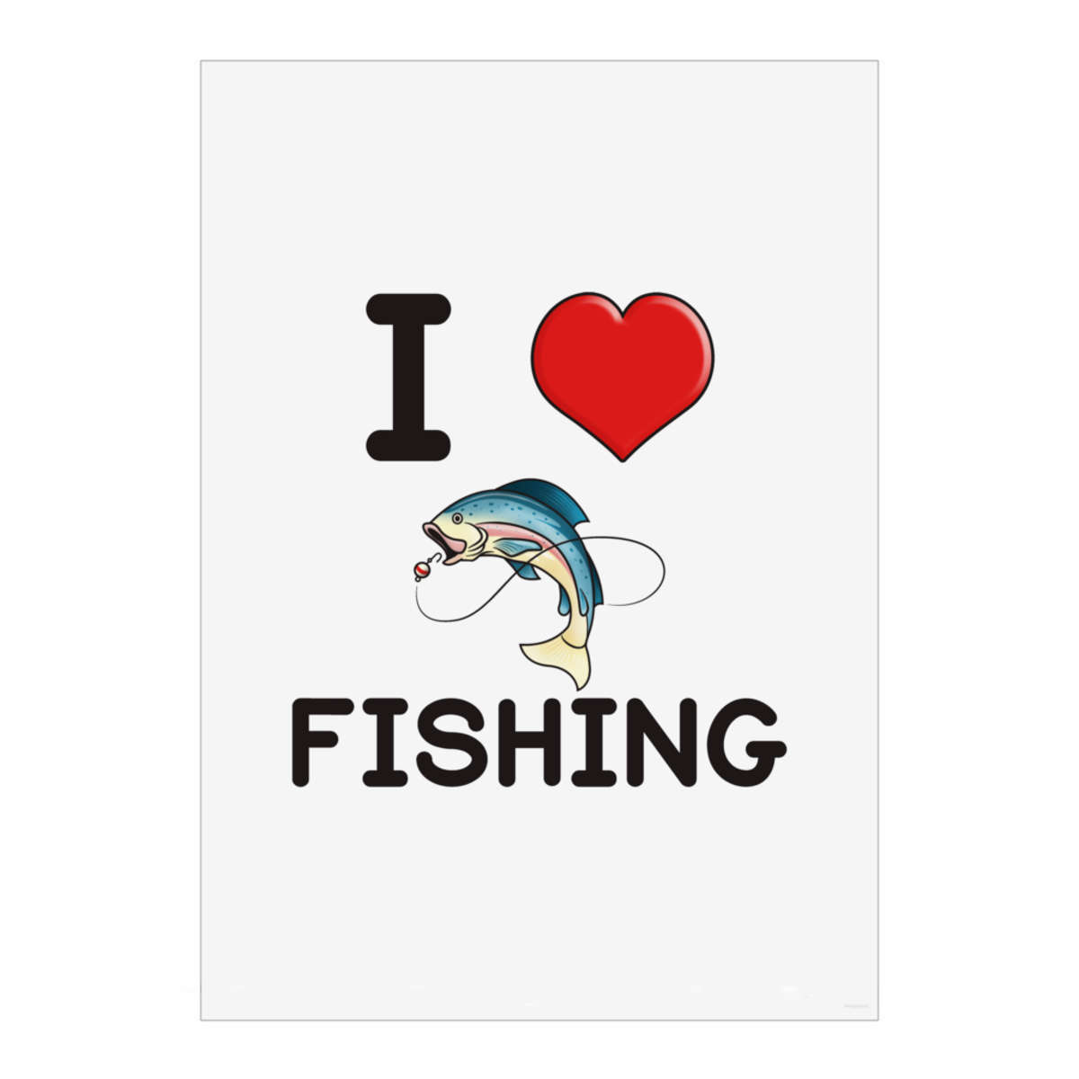 'I Love Fishing' Wall Art Poster - A3 Portrait - Unframed Wall Art Print for Home Decor - 420mm / 16.5in (PP00200018)