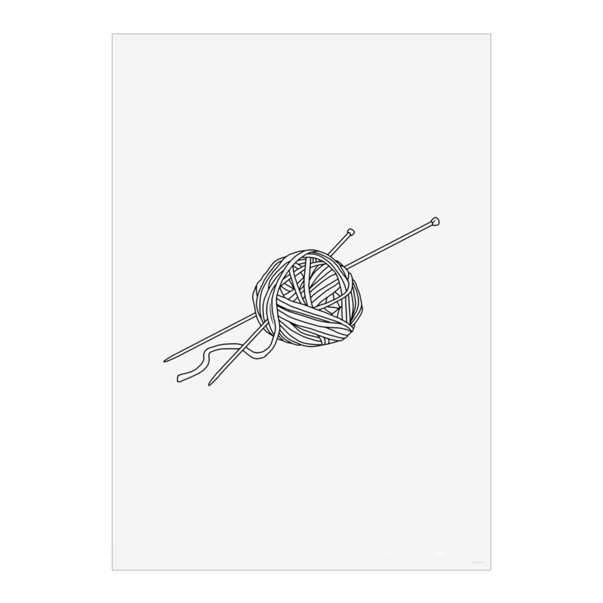 'Wool & Knitting Needles' Wall Art Poster - A3 Portrait - Unframed Wall Art Print for Home Decor - 420mm / 16.5in (PP00228444)
