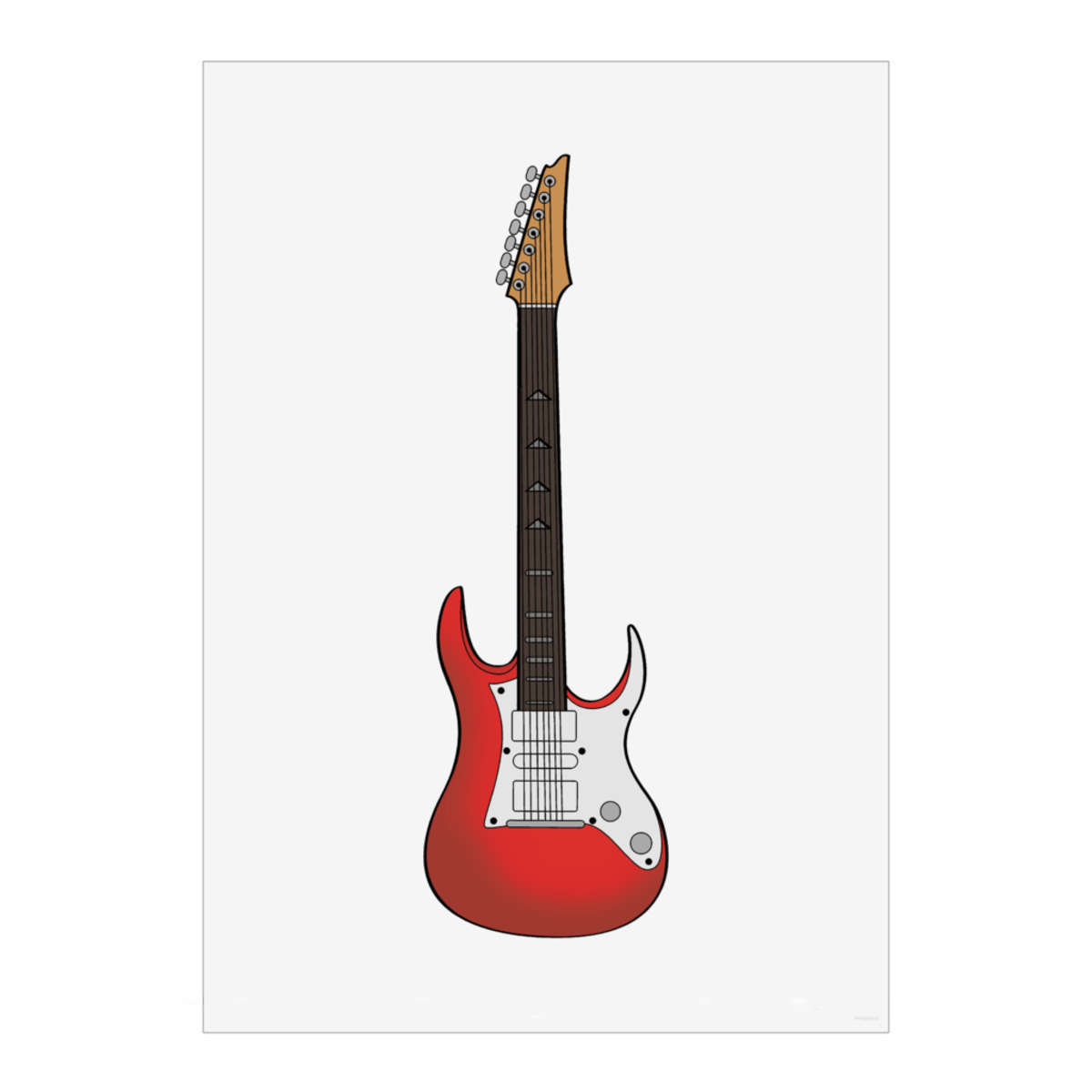'Red Electric Guitar' Wall Art Poster - A3 Portrait - Unframed Wall Art Print for Home Decor - 420mm / 16.5in (PP00234012)