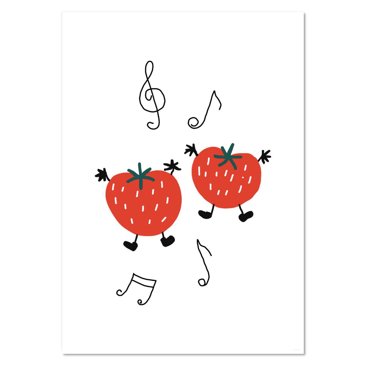 A3 'Dancing strawberries ' Wall Poster / Print (PP00244464)