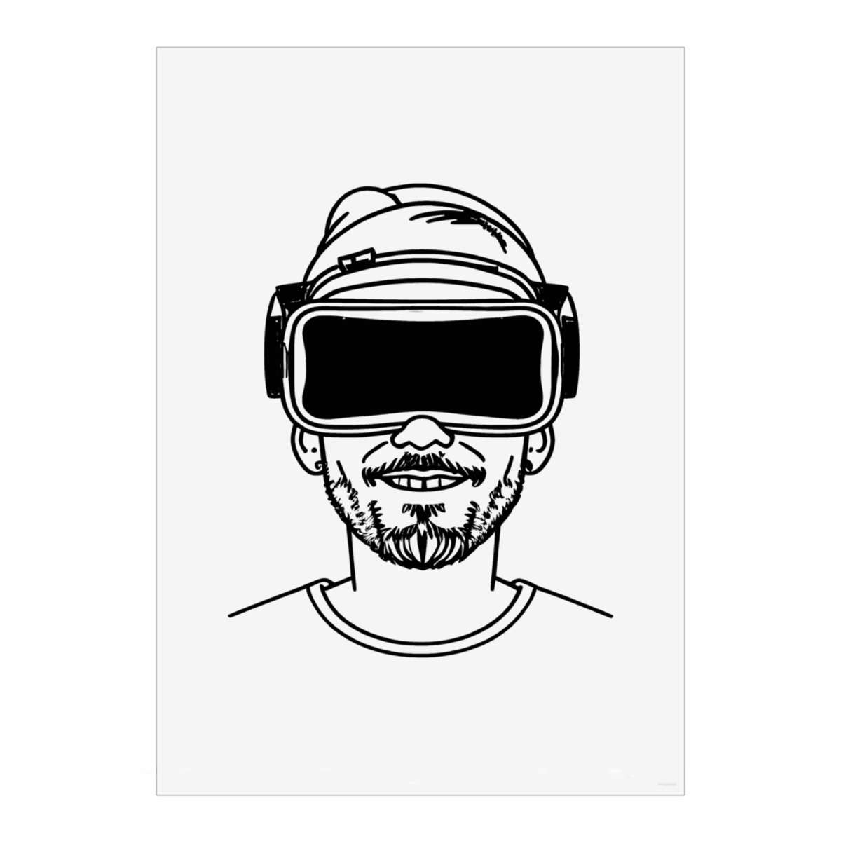 'Virtual Reality Headset' Wall Art Poster - A3 Portrait - Unframed Wall Art Print for Home Decor - 420mm / 16.5in (PP00262205)