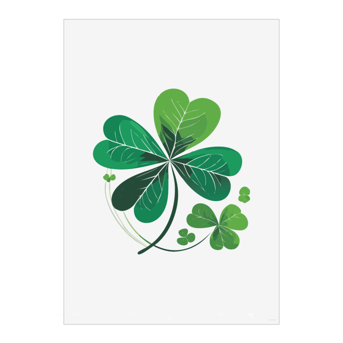'Green Clover Leaves' Wall Art Poster - A3 Portrait - Unframed Wall Art Print for Home Decor - 420mm / 16.5in (PP00267895)