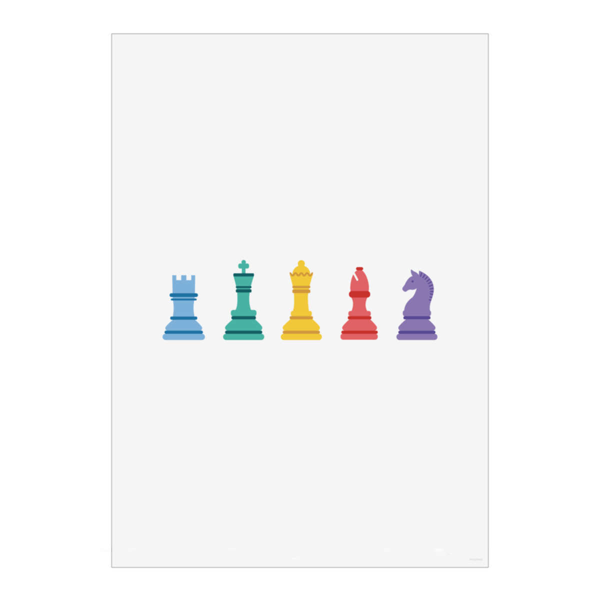 'Rainbow Chess Pieces' Wall Art Poster - A3 Portrait - Unframed Wall Art Print for Home Decor - 420mm / 16.5in (PP00275402)