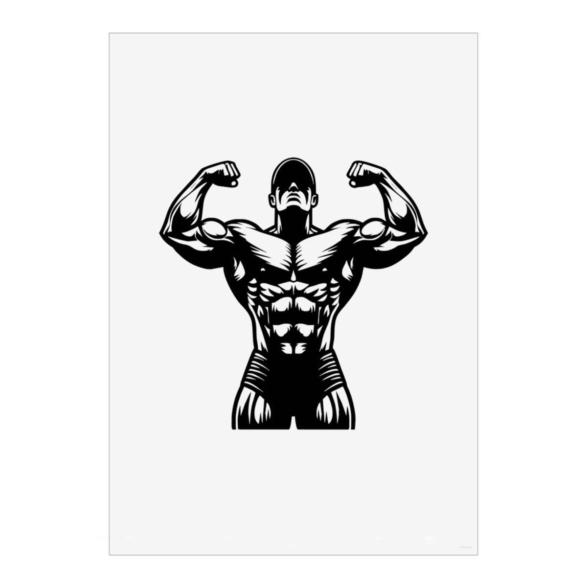 'Bodybuilder Posing' Wall Art Poster Print -  Unframed Artwork for Home Decor - A3 Portrait (PP00280645)