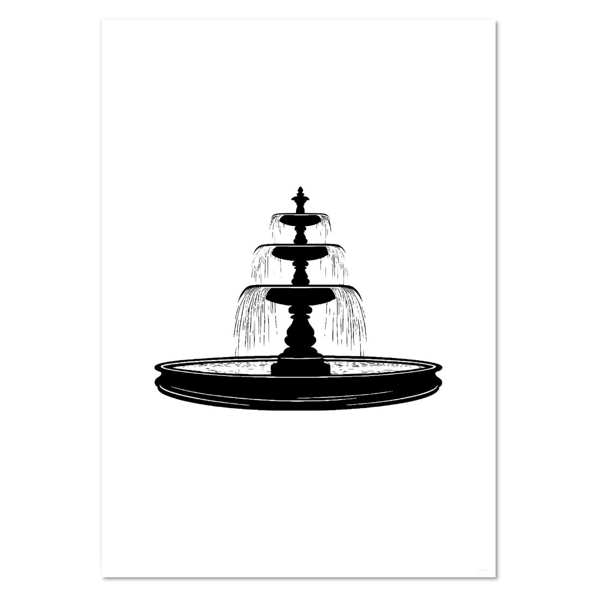 A3 'Garden Fountain ' Wall Poster / Print (PP00306742)