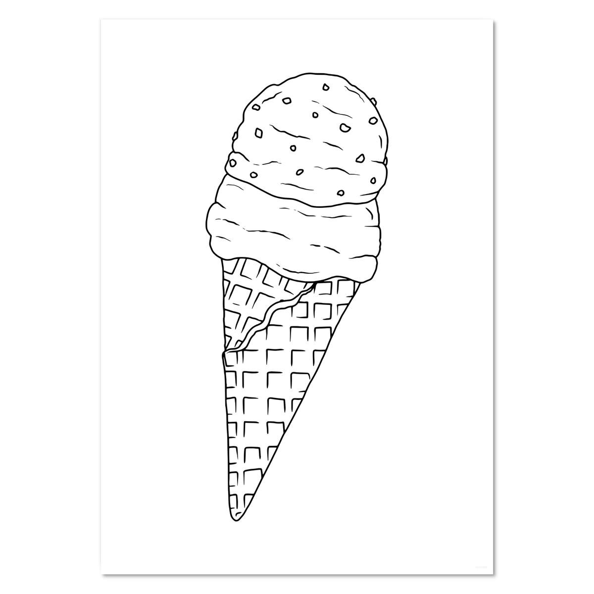 A3 'Double Scoop Ice Cream Cone' Wall Poster / Print (PP00313348)