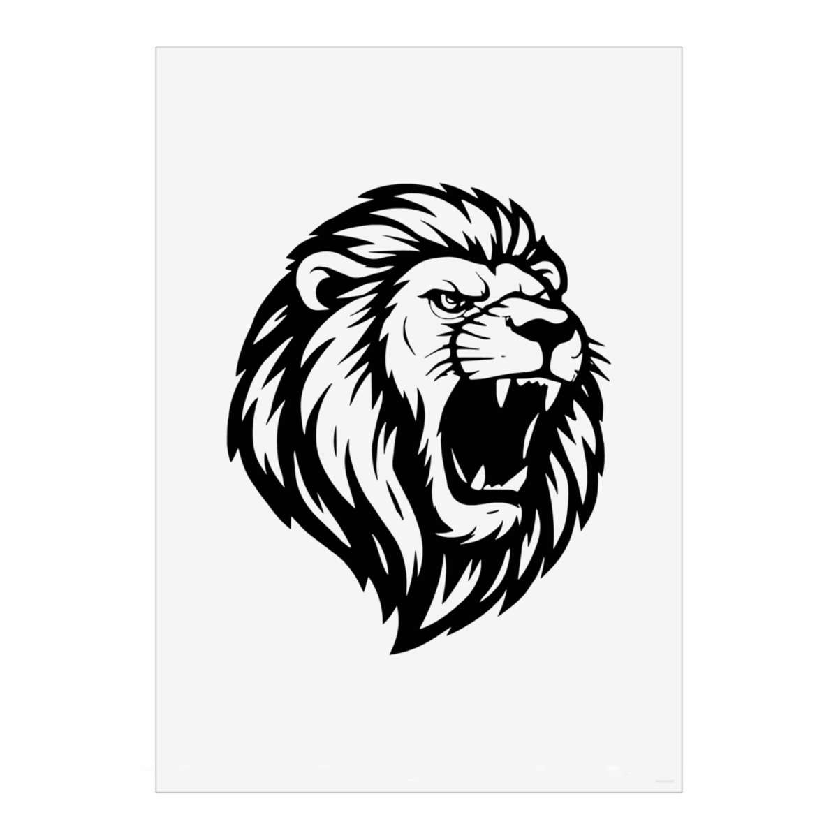 'Powerful Roaring Lion' Wall Art Poster - A3 Portrait - Unframed Wall Art Print for Home Decor - 420mm / 16.5in (PP00318077)