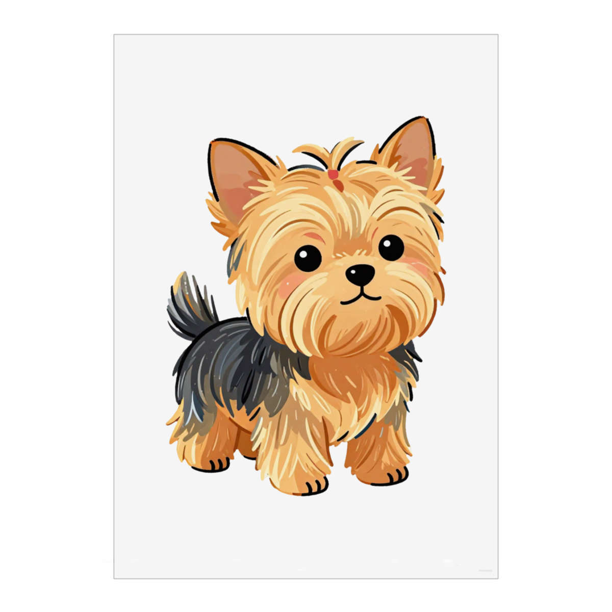 'Chibi Yorkshire Terrier' Wall Art Poster Print -  Unframed Artwork for Home Decor - A3 Portrait (PP00350862)