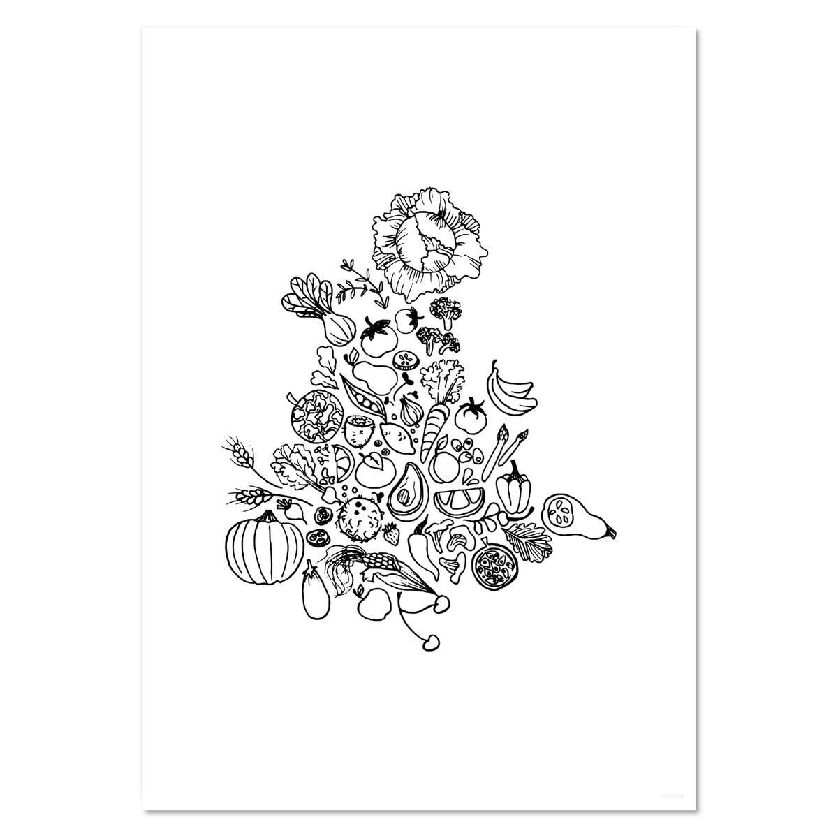 A4 'Fruits & Vegetables' Wall Poster / Print (PP00038594)