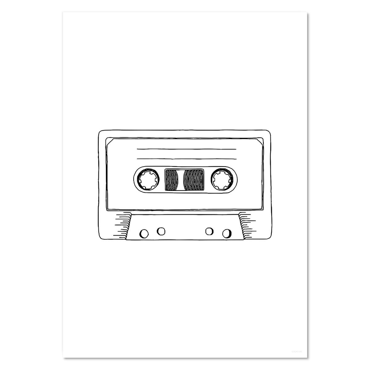 A4 'Cassette Tape' Wall Poster / Print (PP00046146)